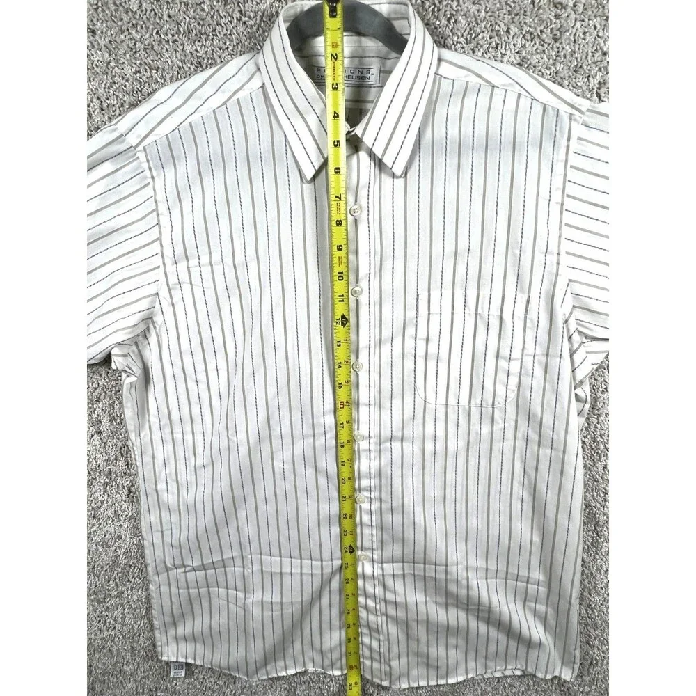 Editions by Van Heusen Shirt Mens Multicolor Striped Short Sleeve size 16 - Picture 4 of 7